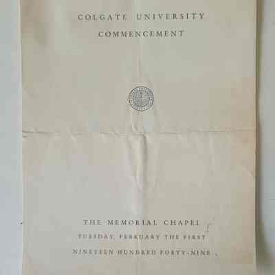 Colgate University Commencement Program 1949