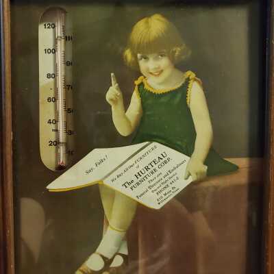Framed Advertisement for Hurteau Furniture, Funeral and Embalmers