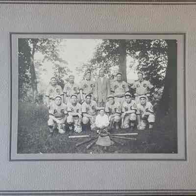 Photograph of a team in the American Thread Co. Baseball League c. 1914