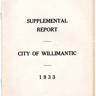 Supplemental Report for the city of Willimantic, November 1933