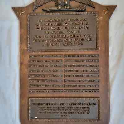 Textile Workers Union WW2 Memorial Plaque
