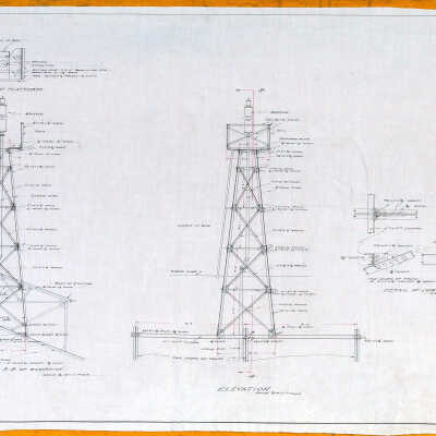 Architectural Plan of Steel Tower for Steam Whistle, American Thread Company