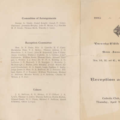 Program, Knights of Columbus Banquet, 1910