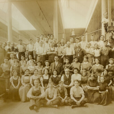 Photograph of 19th-Century Textile Mill Workers