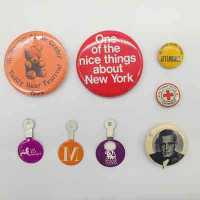 Assorted Button Pins and Visitor Tabs