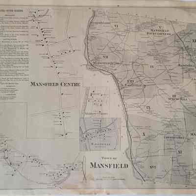 Map of South Coventry, Mansfield Centre, and Mansfield c.1905