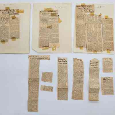 Newspaper Articles About Unions and Cotton Rayon Companies 1951-53