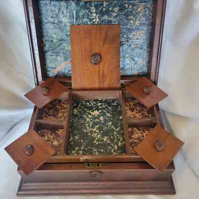 Wooden Jewelry Box with Multiple Compartments