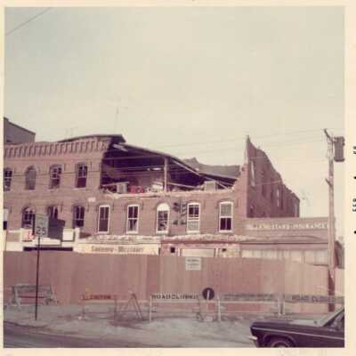 Main Street building damaged by fire, February 1968
