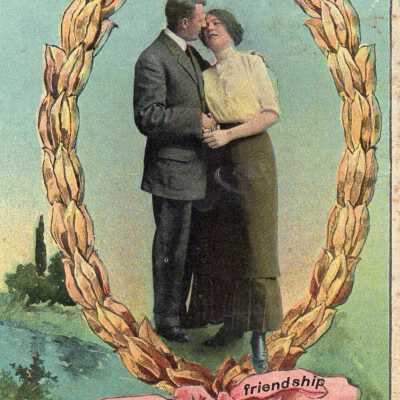 "Today's remembrances will prove our friendship and love" Postcard