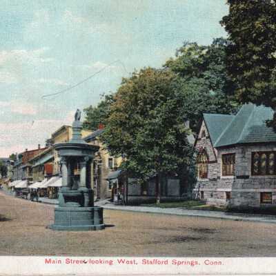 Postcard: Main Street looking West, Stafford Springs, Conn