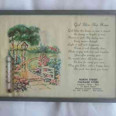 Framed Poem and Thermometer