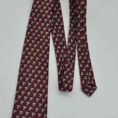 Tootal Burgundy and Silver Necktie