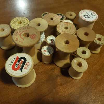 Lot of Wooden Spools