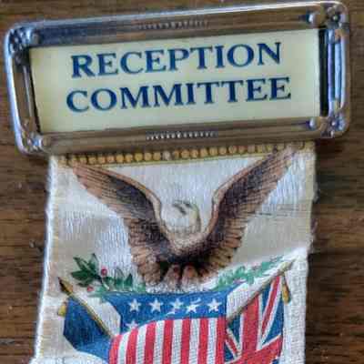 Reception Committee Pin for Windham Welcome Home Parade August 16, 1919