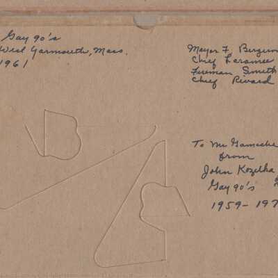 Back of Frame: Gives some more information about the context of the photograph.