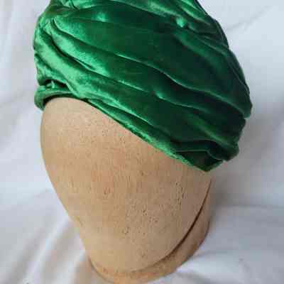 Green Velvet Turban Hat c1945