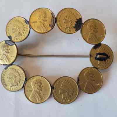 Pin Made From Pennies 1887-1910