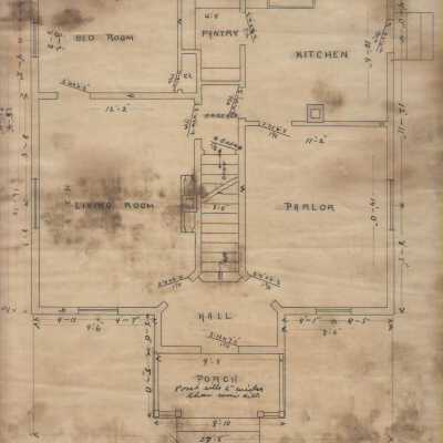 Architectural Plan of Oaks Worker Cottage, B-3