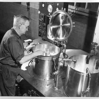Textile Worker Dyeing Fabric