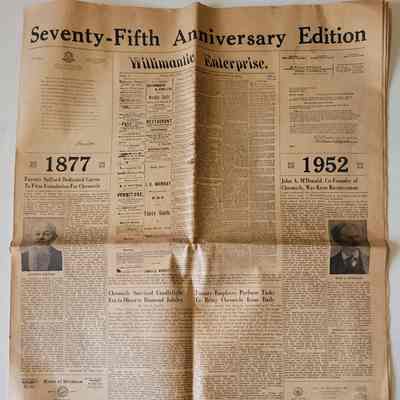 75th Anniversary Edition of the Willimantic Daily Chronicle 1952