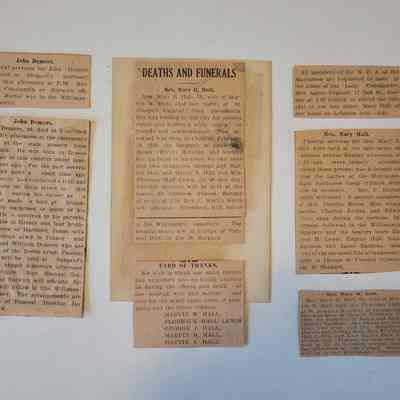Notices of Death for Mary Hall and John Demers 1919