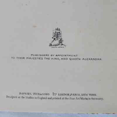 The image features a publisher's mark indicating royal appointment, from Raphael Tuck & Sons.