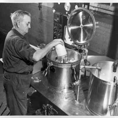 Textile Worker Dyeing Fabric