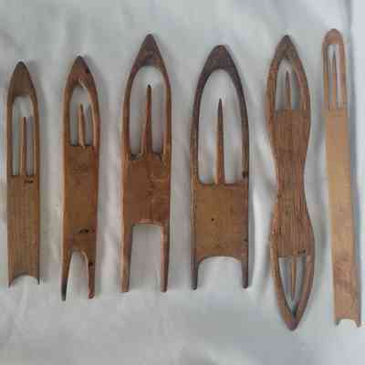 Assortment of Hand Carved Weaving Shuttles