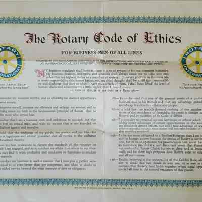 The Rotary Code of Ethics 1915