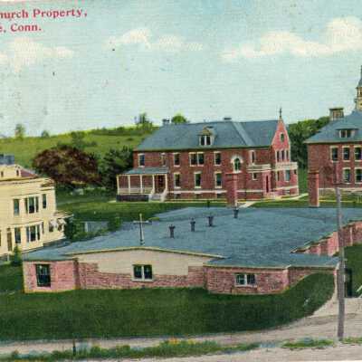 Postcard: Sacred Heart Church Property, Taftville, Conn