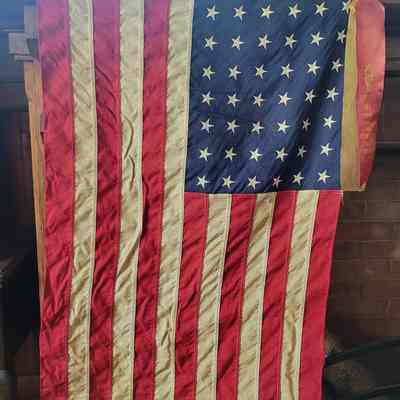 American Flag with Girl Scout Ribbons c.1976