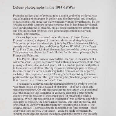 Colour photography in the 1914-18 War