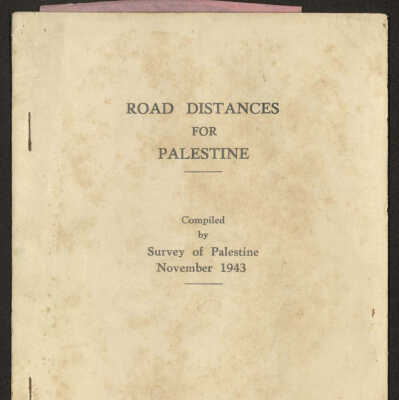 Road Distances for Palestine