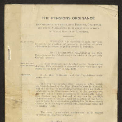 The Pensions Ordinance