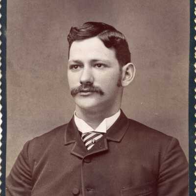 Aaron Milton Wilkins (1854-1910): He's identified on back, but looks like another brother to me. Maybe Harry? His eyes are darker than Aaron Milton and his nose looks different.