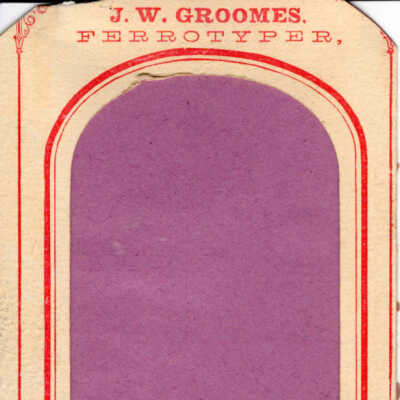 Paper frame for tintype of Edward P. Pratt