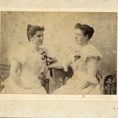 Bertha M. (Wilkins) Sawyer (left) and Fannie (Spalding) Wilkins (right)