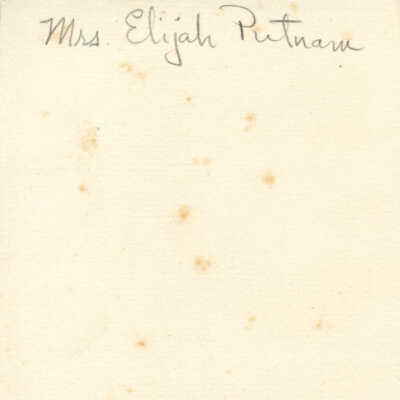 Mrs. Elijah Putnam-verso