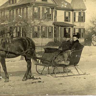 Postcard of Frank and Jennie (Reed) Wilkins.: Jennie was Frank's first wife. Died in 1908.