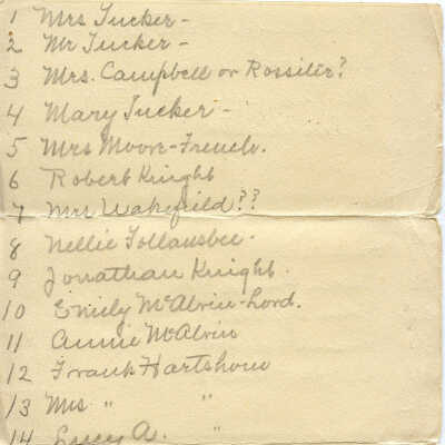 Identification notes by Mrs. Wilkins - Page 1.