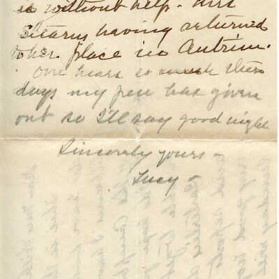 Note from Lucy to Mrs. Wilkins - Page 2.