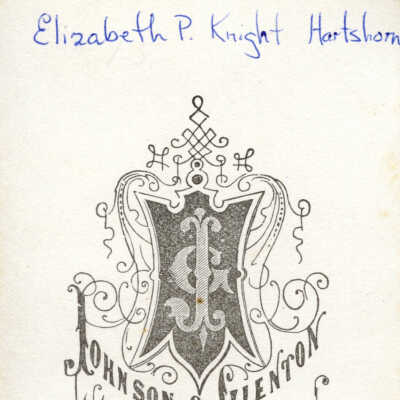 Elizabeth P. (Knight) Hartshorn-verso