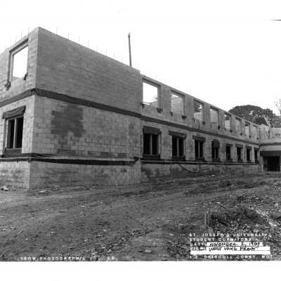 View of McShain Hall construction.