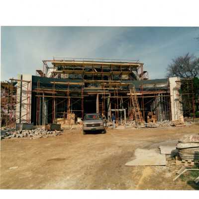 Exterior view of construction of Chapel of Saint Joseph.