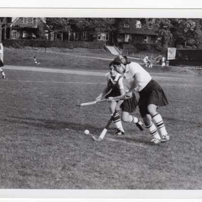Women's field hockey match.