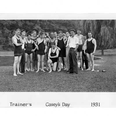 View of class of 1931 wearing bathing suits at alumni event?