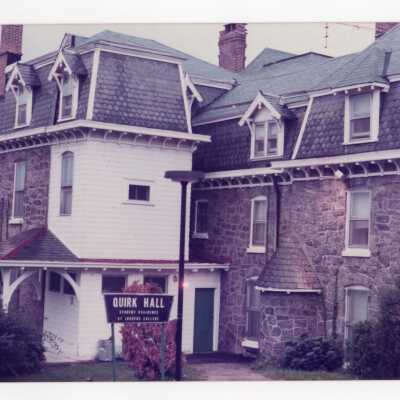 Quirk Hall: exterior of student residence hall. Photo had belonged to Francis Emory, S.J., who was the Proctor there for 19 years.