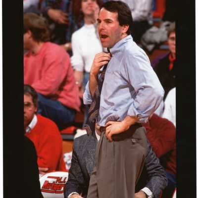 Men's Basketball Coach John Griffin at game