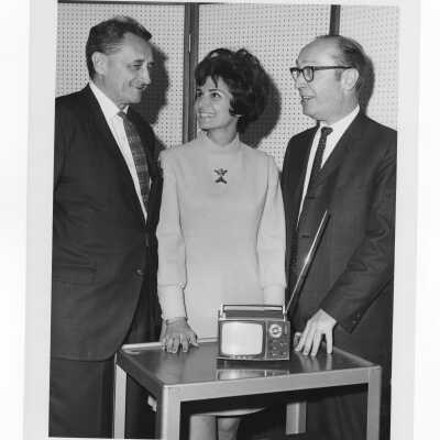 Rex Polier, Marcia Rose and another individual attending SJC Workshop on Business Ethics, December 9, 1968.